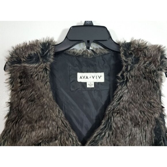 Ava & Viv Faux Fur Vest Brown Size X (Large) Women's - Picture 5 of 9